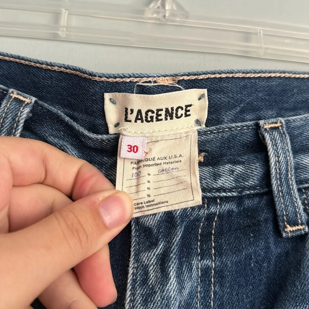 L’AGENCE Rockie High Rise Cigarette Jeans Distressed Women's Size 30 - Picture 3 of 8
